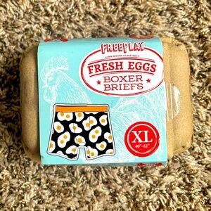 Freeplay “Fresh Eggs” Boxer Briefs XL (40”-42”) – Fun Novelty Gift – NIB